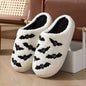 Halloween Skull Rose Slippers Winter Warm Indoor Floor Bedroom Home