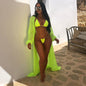 Bikini + long sleeve blouse three-piece swimsuit