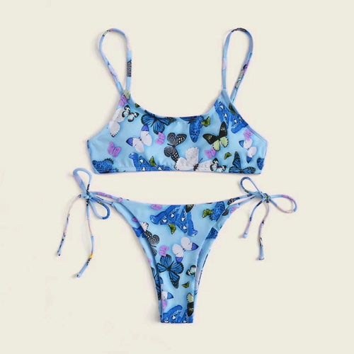 Summer Flowers Print Bikini Sexy Beach Swimming Suit Fashion Push Up