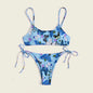 Summer Flowers Print Bikini Sexy Beach Swimming Suit Fashion Push Up