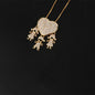 Fashion Jewelry Son Daughter Heart Gold Color Cubic Zirconia Family