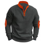 Stand Collar Pullover Half Zip Long Sleeve Coat