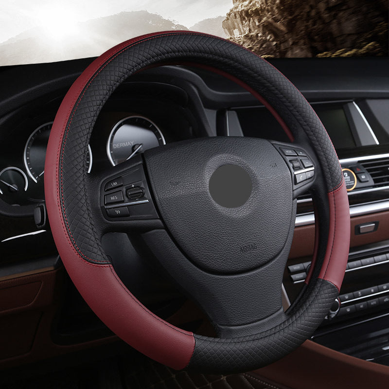 Leather Car Steering Wheel Cover