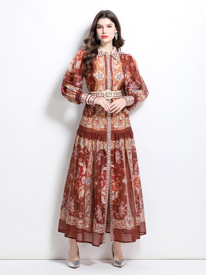 WOMEN FASHION CHIFFON MAXI DRESS