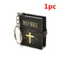 Mini English HOLY BIBLE Key Chains Real Paper Readable Bible Christian