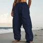 Beach Straight-leg Pants Plain Color Comfortable