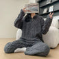Autumn And Winter New Twist Zipper Couple Fleece-lined Thick Coral