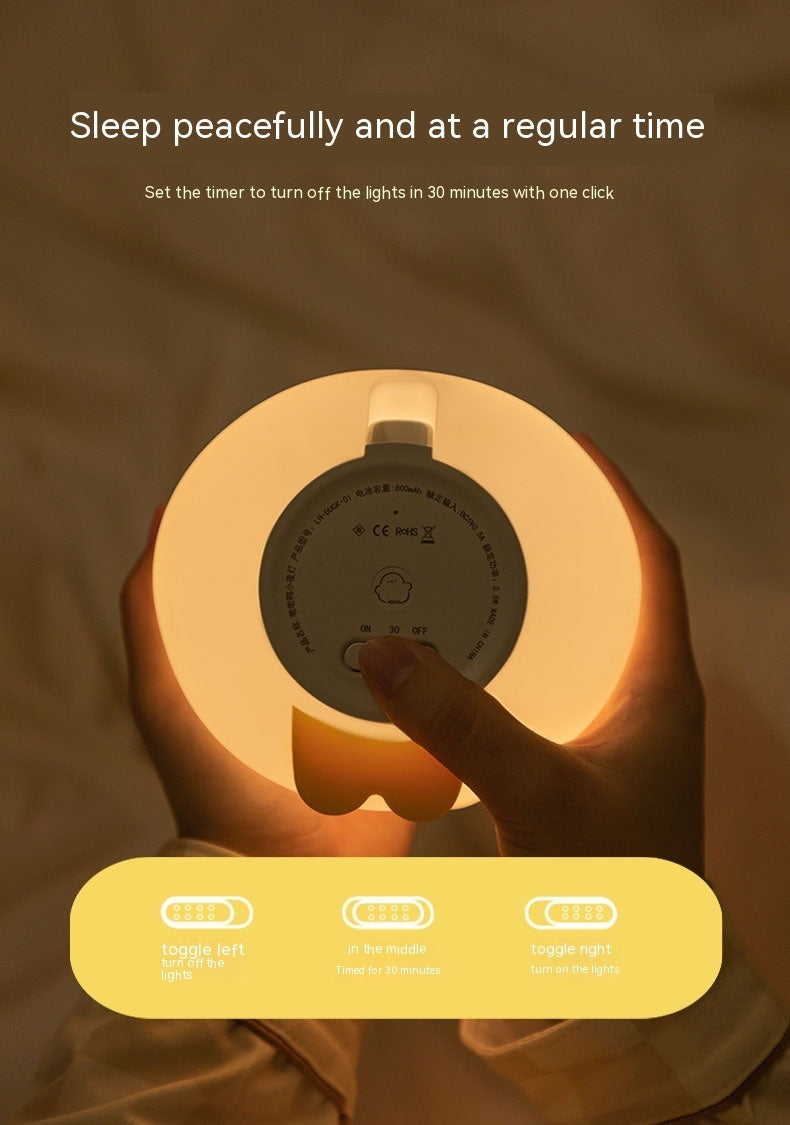 Cute Duck LED Night Lamp Cartoon Silicone USB Rechargeable Sleeping