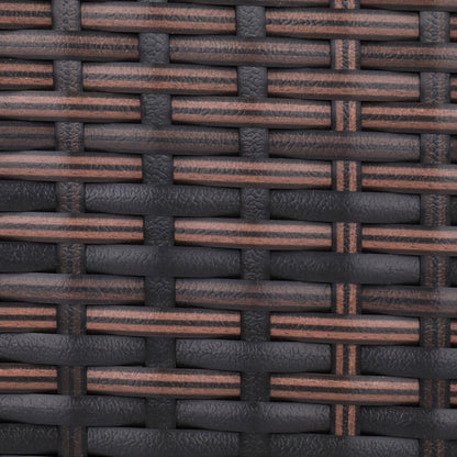 Brown Gradient Woven Rattan Trash Can With Top Cover