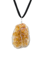 Druse Crystal Pendant on Leather Necklace