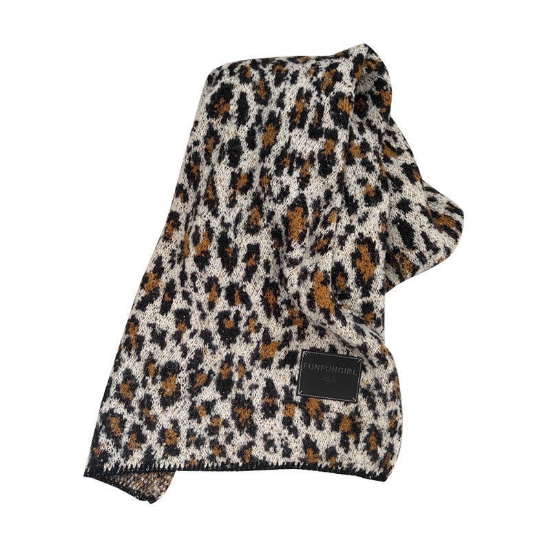 Warm Leopard Print Scarf