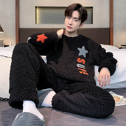 Thickened Coral Velvet Pajamas Suit