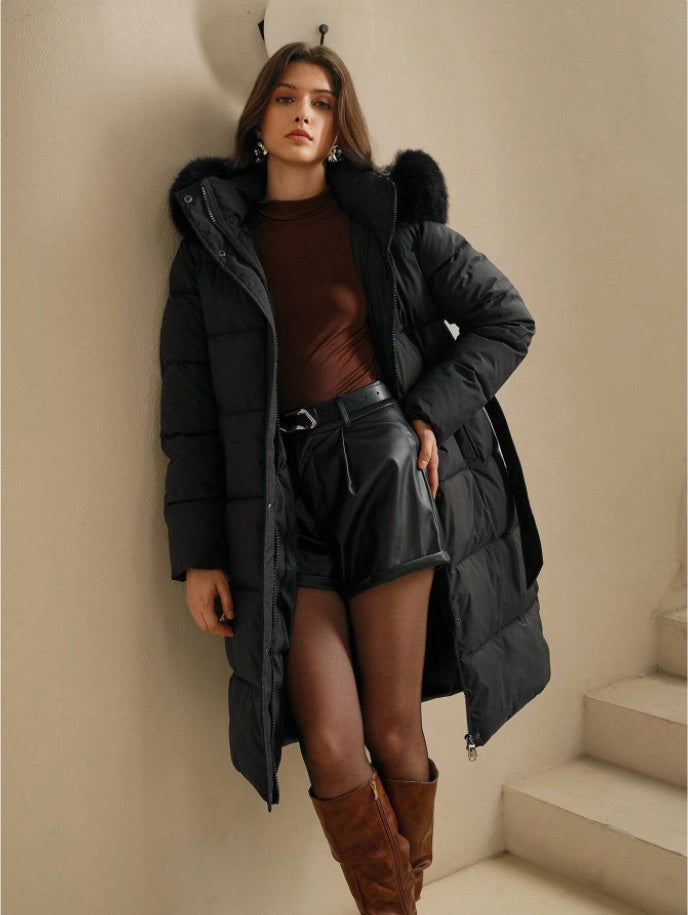 Women's Coat With Faux Fur Trim