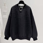 Trendy Round-neck Non-hoodie Thin Loose Long Sleeve Top