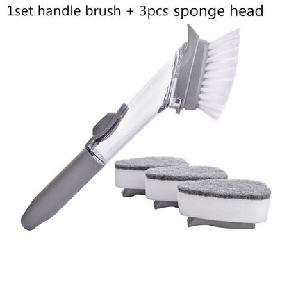 2 In1 Long Handle Cleaning Brush With Removable Brush Head Ktichen