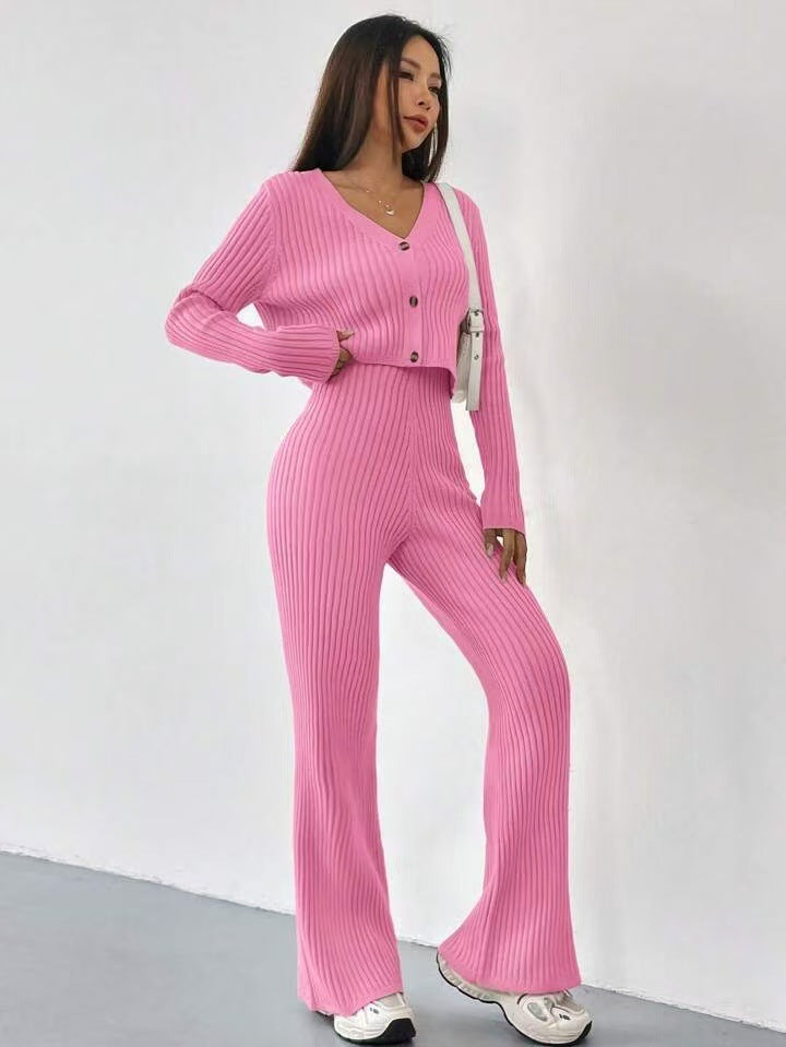 Knitted Two-piece Women's V-neck