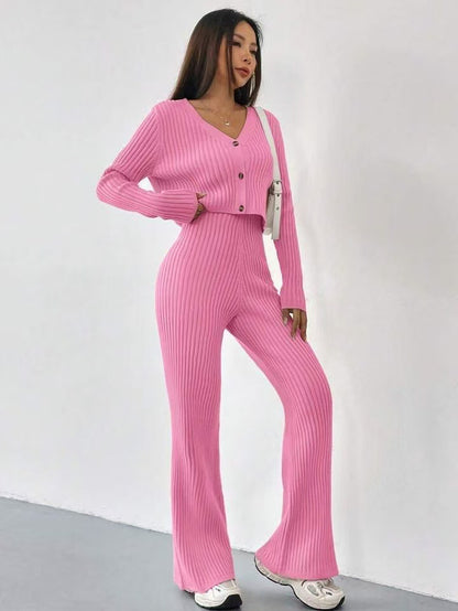 Knitted Two-piece Women's V-neck