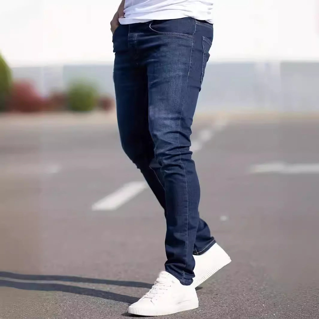 Fashionable Worn Slim Casual Jeans