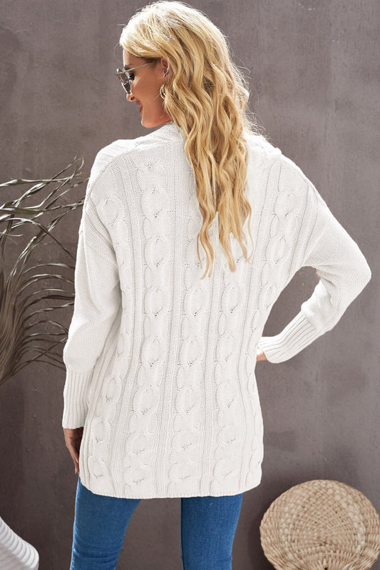 White Oversized Cozy up Knit Sweater