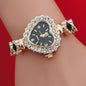 Fashion Love Shape Bracelet Watch Set Diamond Colored Heart Quartz
