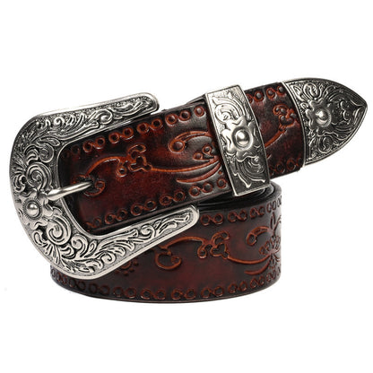 Men's Mongolian Style Personalized Carved Belt