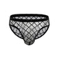 Men's Sexy See-through Underwear Diamond-shaped Network Low Waist Briefs Mesh
