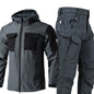 Autumn And Winter Fleece-lined Soft Shell Beetle Shell Jacket Suit
