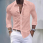 Men's Plaid Pocket Business Slim Casual Shirt
