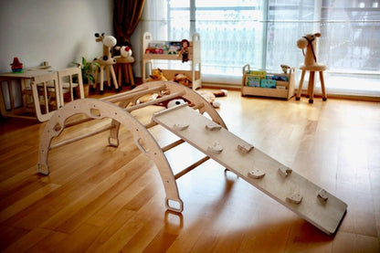 Montessori Climbing Set (3 Pieces)| Pikler Triangle, Climbing Arch &
