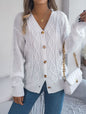 V-neck Long Sleeve Button Women's Sweater