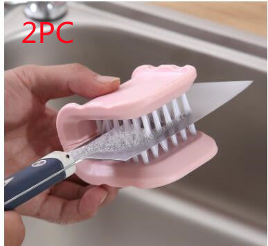 U-Shaped Knife And Cutlery Cleaner Brush Home Kitchen Cleaning Brushes
