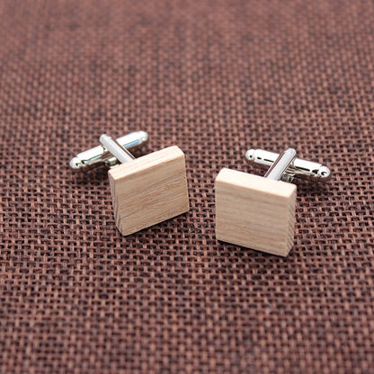 Wooden Cufflinks & Tie Clip Set