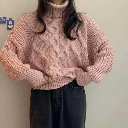 Retro Turtleneck Sweater Long-sleeved