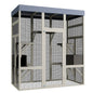 62.6' Outdoor Wooden Catio for Cats, Large Cat Enclosure with