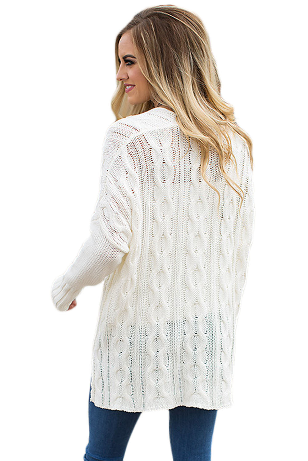 White Oversized Cozy up Knit Sweater