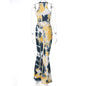 Printed round neck sleeveless dress