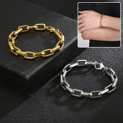 Men's Titanium Steel Bracelet Ins Niche Design Hip-hop Geometric