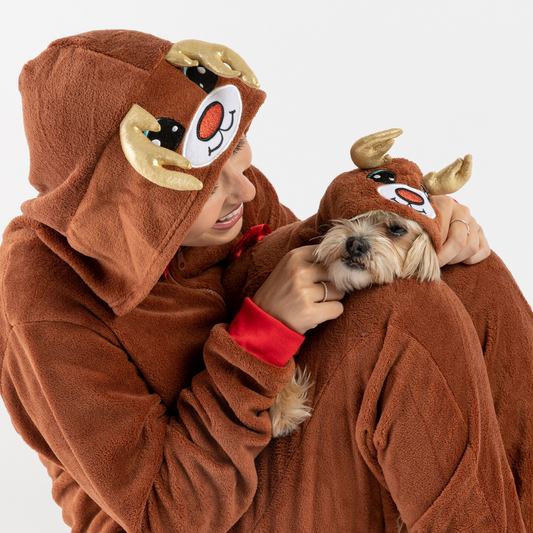 🦌 Reindeer Onesie – Cozy Holiday Pajamas Festive