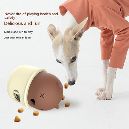 Pets Leakage Food Feeder Dog Interactive Training Toy Ball Natural