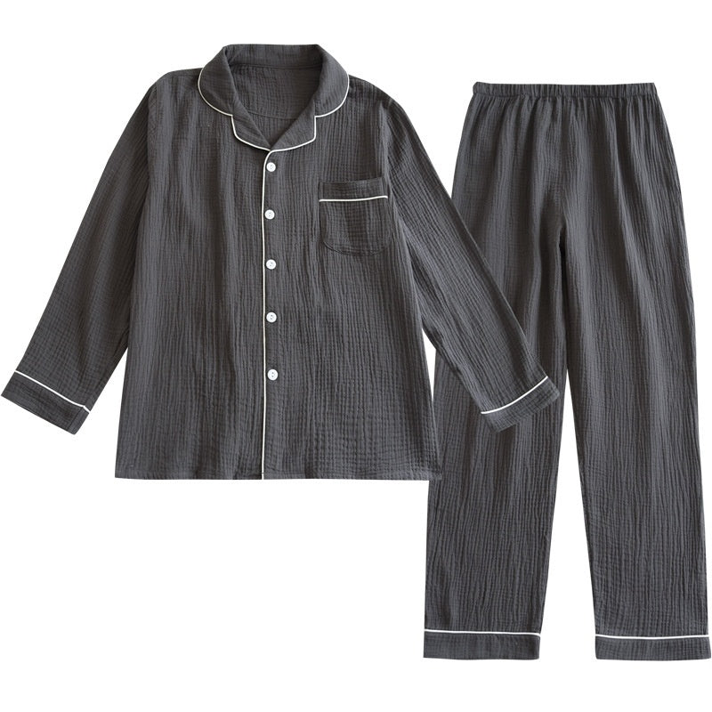 Men's Pajamas Suit Crepe Long Sleeve