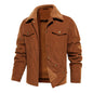 Men's Corduroy Jacket Winter Sherpa Lined Warm Thick Trucker Cargo Coat With 5 Pockets
