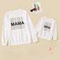 Letter Printed Sweater Matching Mother and Daughter
