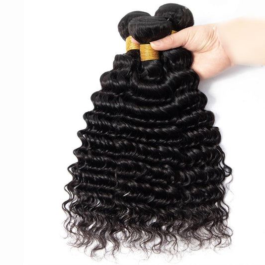 BeuMax 10A Grade 3/4 Deep Wave Bundles with 4x4 Closure Brazilian Hair