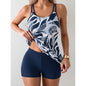 Slim Fit Printed Boxer Shorts Two-piece Swimsuit