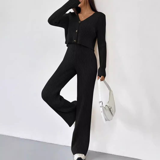 Knitted Two-piece Women's V-neck