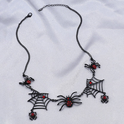 Halloween Spider And Spider Web Necklace Personality Clavicle Necklace