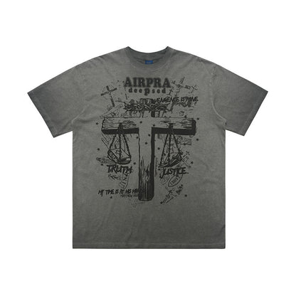 Printed Cotton Short-sleeved T-shirt