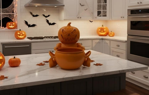 Custom Pumpkin Man Candy Dish – Resin Countertop Halloween Candy Bowl