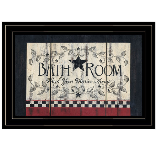 Bathroom 3 Black Framed Print Bathroom Wall Art