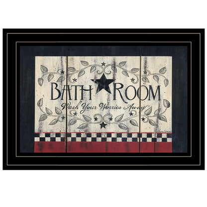 Bathroom 3 Black Framed Print Bathroom Wall Art